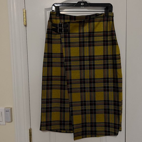 Disturbia Dresses & Skirts - Plaid Yellow and Black Women's Skirt